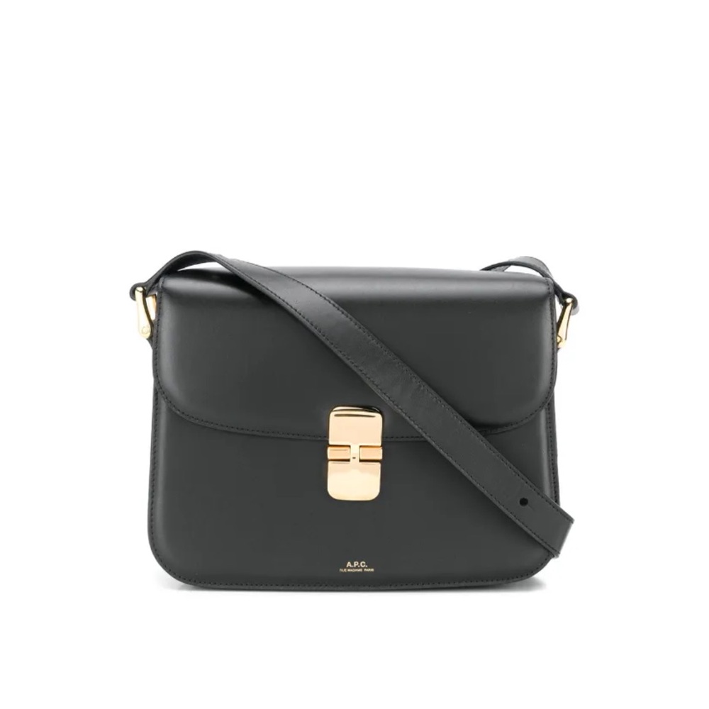 A.P.C. • Large Grace Leather Bag in Black